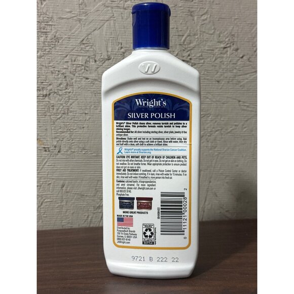 Wrights Silver Polish 7 Fl Oz - Cleans Shines Protects & Tarnish Resistant - Picture 2 of 2